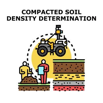 Compacting soil density determination process illustration Stock Illustration