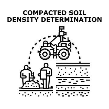 Compacting soil density determination process illustration Stock Illustration