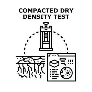 Compacting soil for dry density test concept 库存插图