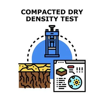 Compacting soil for dry density test concept Stock Illustration