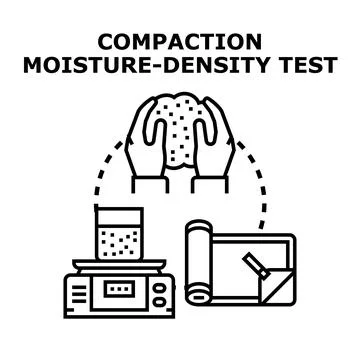 Compaction moisture density test soil engineering analysis Stockillustratie