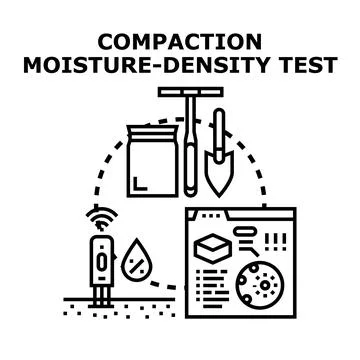Compaction moisture density test soil engineering concept Stock Illustration