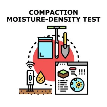 Compaction moisture density test soil engineering concept Stock Illustration