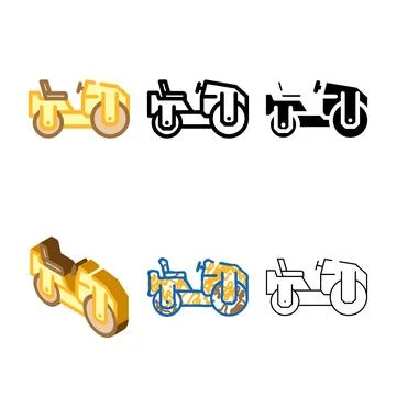 Compaction roller construction clean vehicle color icon vector Stock Illustration