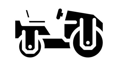 Compaction roller construction vehicle glyph icon animation Stock Footage 326741802