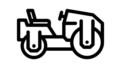 Compaction roller construction vehicle line icon animation Stock Footage 326758504