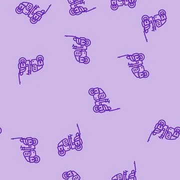 Compaction roller construction vehicle line seamless pattern Stock Illustration