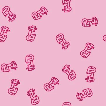 Compaction roller construction vehicle line vector seamless pattern Stock Illustration