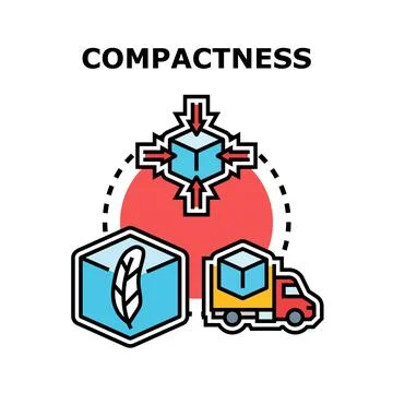Compactness concept with cube compression and lightweight delivery Illustrazione stock