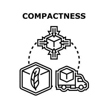 Compactness concept with cube compression and lightweight delivery Ilustração Stock