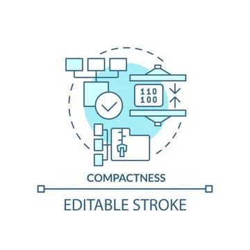 Compactness turquoise concept icon Stock Illustration