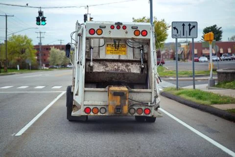 A compactor truck designed for compacting and collecting municipal solid wast Stock Photos