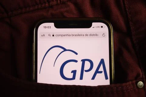 Companhia Brasileira de Distribuicao GPA logo on phone Stock Photos