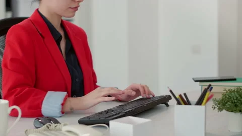 Company accountant using network statistics to create data report Stock Footage 201825139