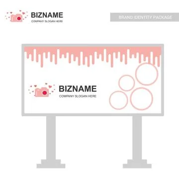 Company bill board design vector with camera logo Stockillustratie