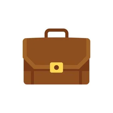 Company briefcase icon flat vector. Work bag Stock Illustration