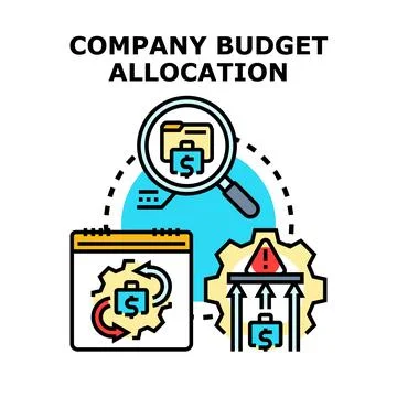 Company budget allocation process analysis managing risk Stock Illustration