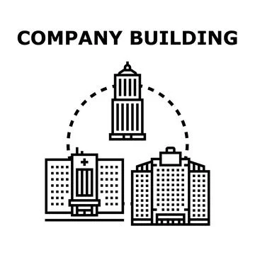 Company building architecture developing business urbanization concept Stock Illustration