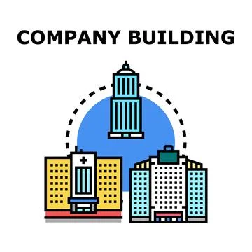 Company building architecture developing business urbanization concept Ilustración de archivo