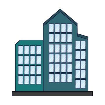 Company building architecture Ilustración de archivo