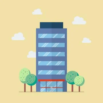 Company building in flat style Stock Illustration