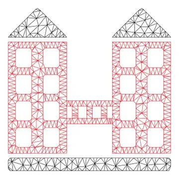 Company Building Polygonal Frame Vector Mesh Illustration Illustrazione stock