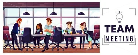 Company business team working in office vector Stock Illustration