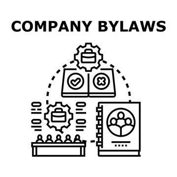 Company bylaws developing rules and corporate governance policies Stock Illustration