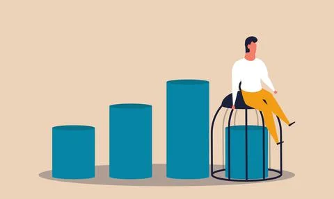 Company closed and money decrease with health investment. Businessman collaps Stock Illustration