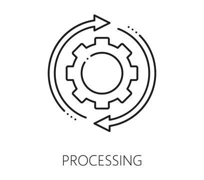 Company data analytics, processing line icon Stock Illustration
