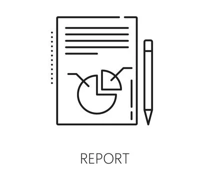 Company data analytics, report analysis line icon Stock Illustration