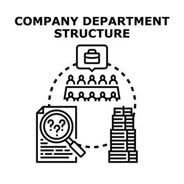 Company department structure concept vector illustrating business management Ilustración de archivo
