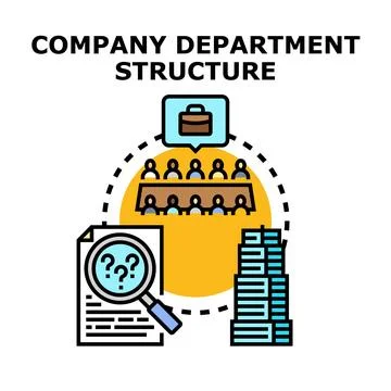 Company department structure concept vector illustrating business management Ilustración de archivo