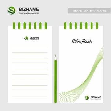 Company design notepad with logo vector Illustrazione stock