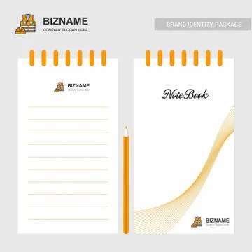 Company design notepad with logo vector 스톡 일러스트