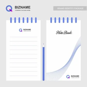 Company design notepad with logo vector Illustrazione stock