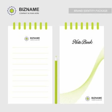 Company design notepad with logo vector 스톡 일러스트
