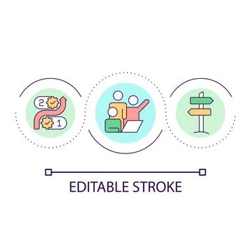 Company development way loop concept icon Illustrazione stock