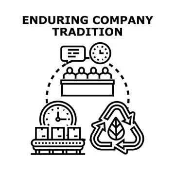 Company enduring tradition process sustainable business growth Stock Illustration