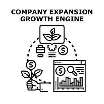 Company expansion growth engine vector icon concept Stock Illustration