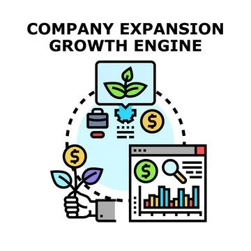 Company expansion growth engine vector icon concept Stock Illustration