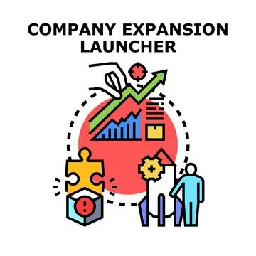 Company expansion strategy developing growth success business Stock Illustration