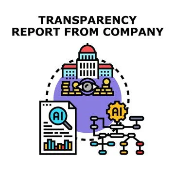 Company generating artificial intelligence transparency report Stock Illustration