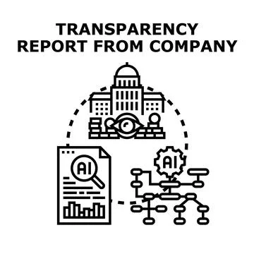 Company generating artificial intelligence transparency report Stock Illustration