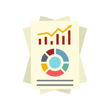Company graph paper icon flat isolated Ilustración de archivo