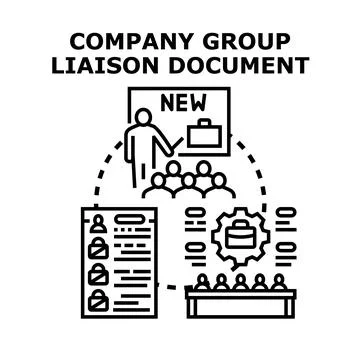 Company group liaison document concept vector illustration Stock Illustration