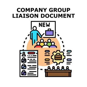 Company group liaison document concept vector illustration Stock Illustration