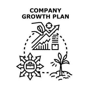 Company growth plan developing business strategy and process 스톡 일러스트