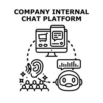 Company internal chat platform and digital communication Stock Illustration