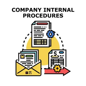 Company internal procedures workflow process concept Stock Illustration